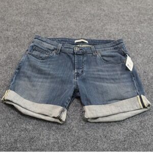 Rich & Skinny Boyfriend‎ Denim Shorts Size 28 Blue Cuffed Womens NWT